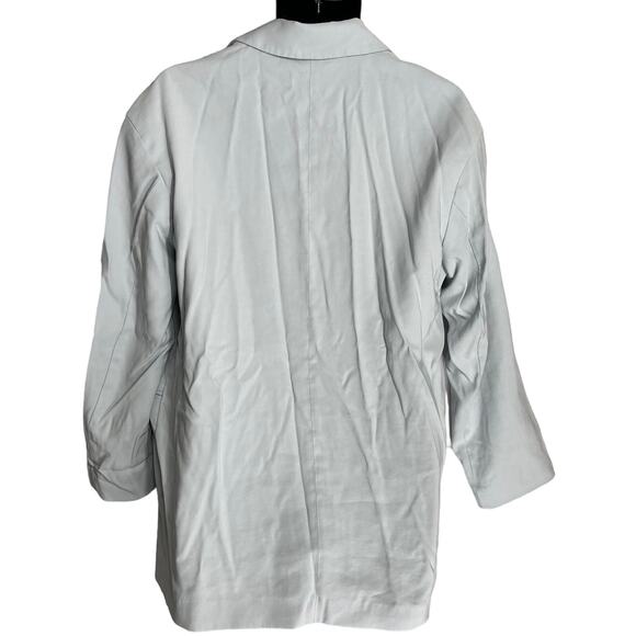 HM Blazer Jacket Women Size S Light Blue Button Up Long Sleeve Minimalist Caual - Picture 2 of 5